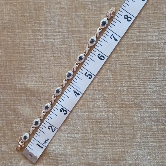 Marcasite Onyx Gold Plated 925 Necklace Bracelet Earrings Set - Picture 9 of 16